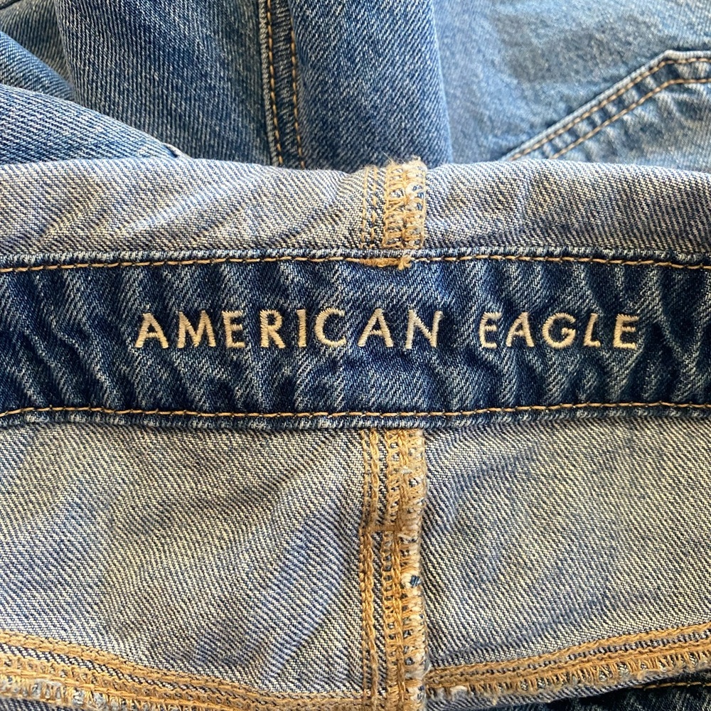 American Eagle Outfitters Blue Denim Short Overalls Romper - Picture 3 of 10